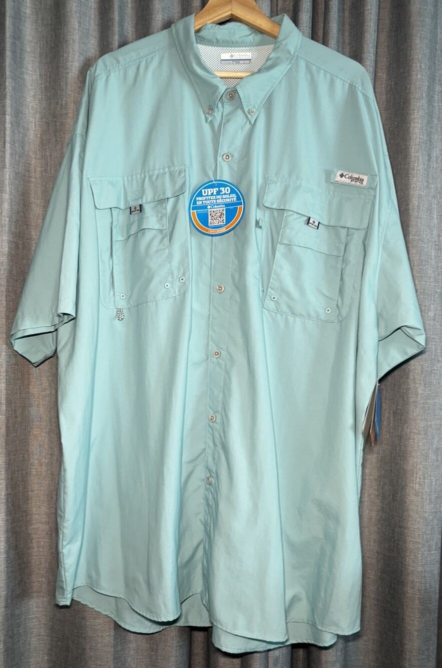 Columbia PFG Fishing Men's NWT S/S Collared Button Up Shirt Size 3XLT
